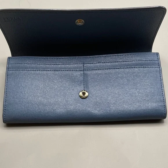 Furla Italian Beautiful Blue Wallet Furla Lux - Picture 5 of 9
